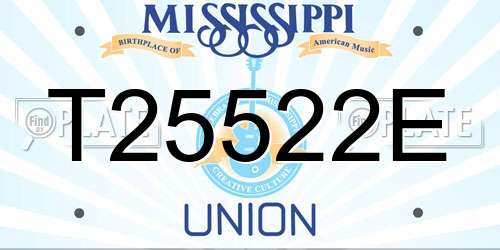 T25522E Mississippi License Plate