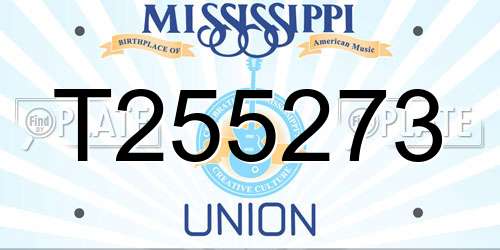 T255273 Mississippi License Plate