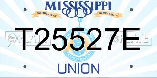 T25527E Mississippi License Plate