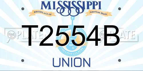 T2554B Mississippi License Plate