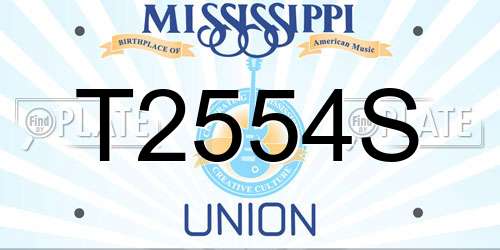 T2554S Mississippi License Plate