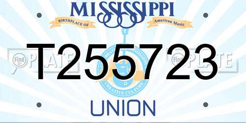T255723 Mississippi License Plate