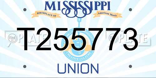 T255773 Mississippi License Plate