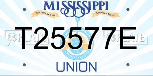 T25577E Mississippi License Plate