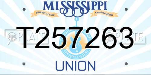 T257263 Mississippi License Plate