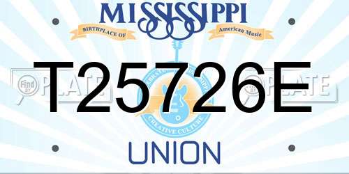 T25726E Mississippi License Plate