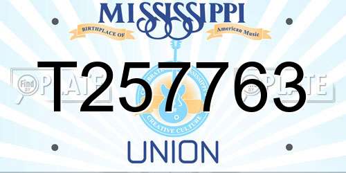 T257763 Mississippi License Plate