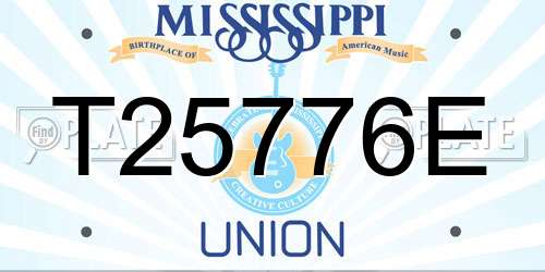 T25776E Mississippi License Plate