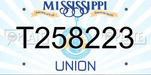 T258223 Mississippi License Plate
