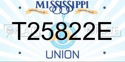 T25822E Mississippi License Plate