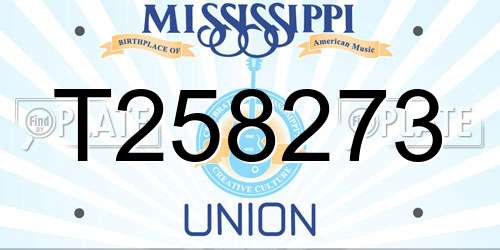 T258273 Mississippi License Plate