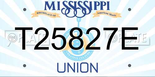 T25827E Mississippi License Plate