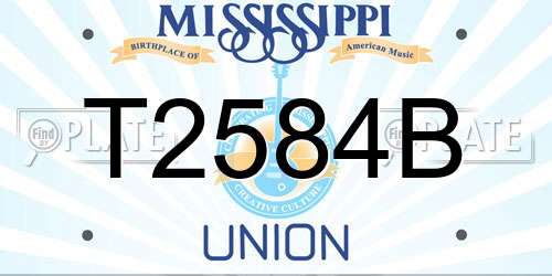 T2584B Mississippi License Plate