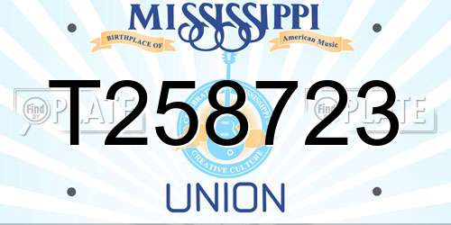 T258723 Mississippi License Plate