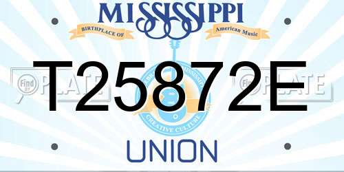 T25872E Mississippi License Plate