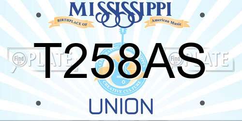 T258AS Mississippi License Plate