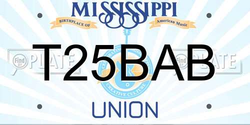T25BAB Mississippi License Plate