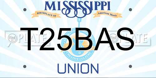 T25BAS Mississippi License Plate