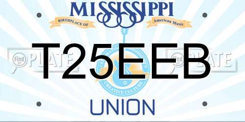 T25EEB Mississippi License Plate