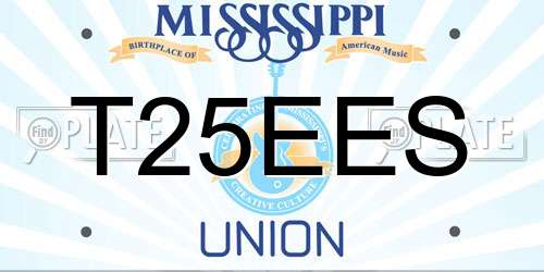 T25EES Mississippi License Plate