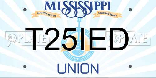 T25IED Mississippi License Plate