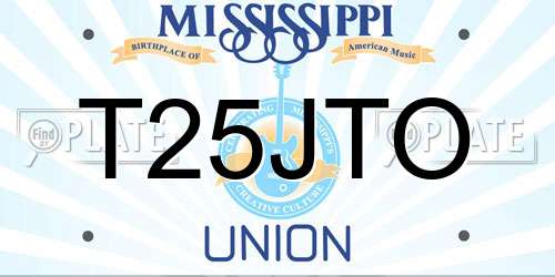T25JTO Mississippi License Plate