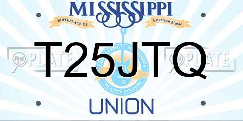 T25JTQ Mississippi License Plate
