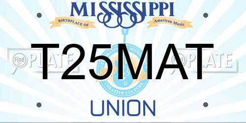 T25MAT Mississippi License Plate