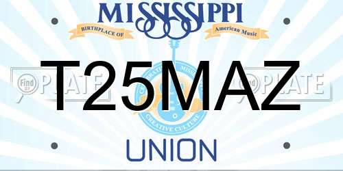 T25MAZ Mississippi License Plate