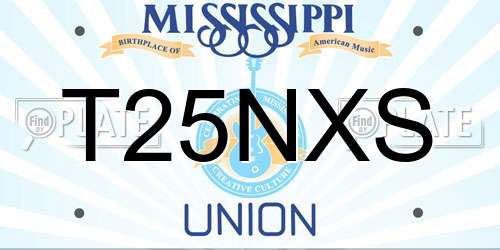 T25NXS Mississippi License Plate
