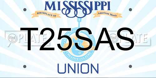 T25SAS Mississippi License Plate