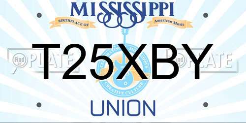 T25XBY Mississippi License Plate