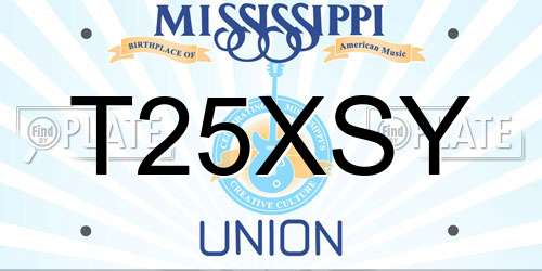 T25XSY Mississippi License Plate