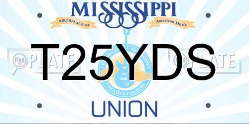 T25YDS Mississippi License Plate