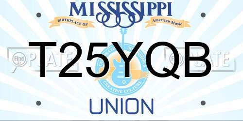 T25YQB Mississippi License Plate