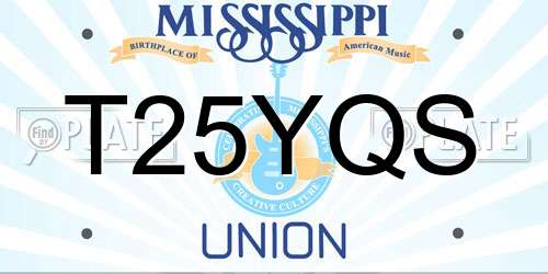 T25YQS Mississippi License Plate