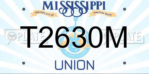 T2630M Mississippi License Plate
