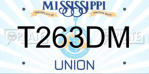 T263DM Mississippi License Plate