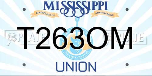 T263OM Mississippi License Plate