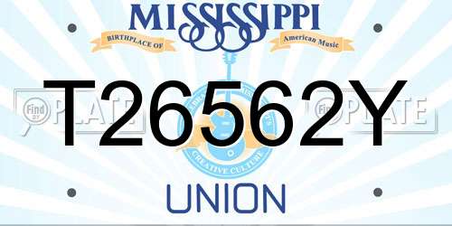 T26562Y Mississippi License Plate