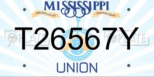 T26567Y Mississippi License Plate