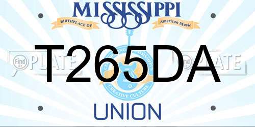 T265DA Mississippi License Plate