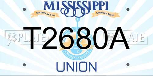T2680A Mississippi License Plate