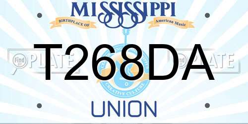 T268DA Mississippi License Plate