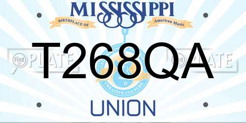 T268QA Mississippi License Plate