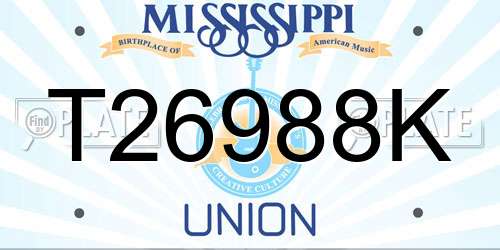 T26988K Mississippi License Plate