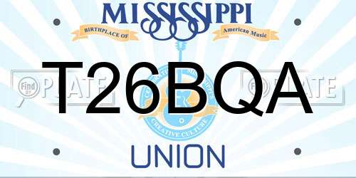 T26BQA Mississippi License Plate