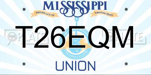 T26EQM Mississippi License Plate