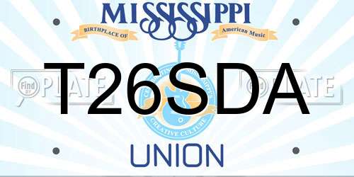 T26SDA Mississippi License Plate