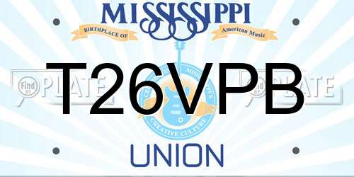 T26VPB Mississippi License Plate